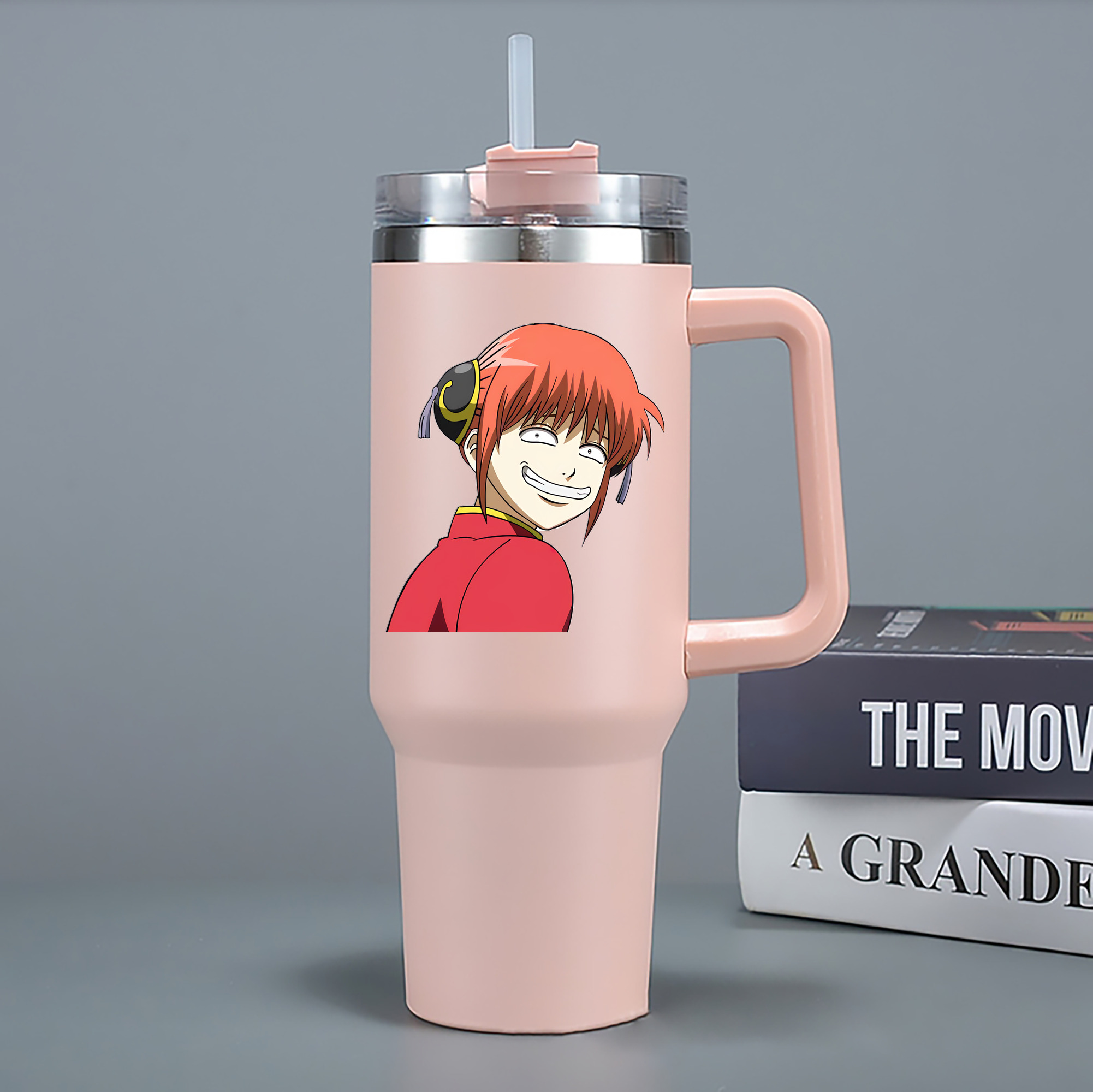 （画像用） ぎんたま 坂田銀時（さかたぎんとき） 神楽 志村新八（しむら しんぱち） GINTAMA Sakata Gintoki Kagura Shimura Shinpachi 1200mL車用タンブラー - クリスタルステッカー（プラスチックストロー付き）
